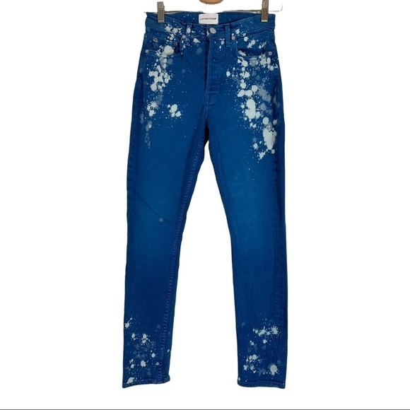 Cotton Citizen High Waist Distressed Skinny Jeans Blue Size 25 NEW - Picture 1 of 8